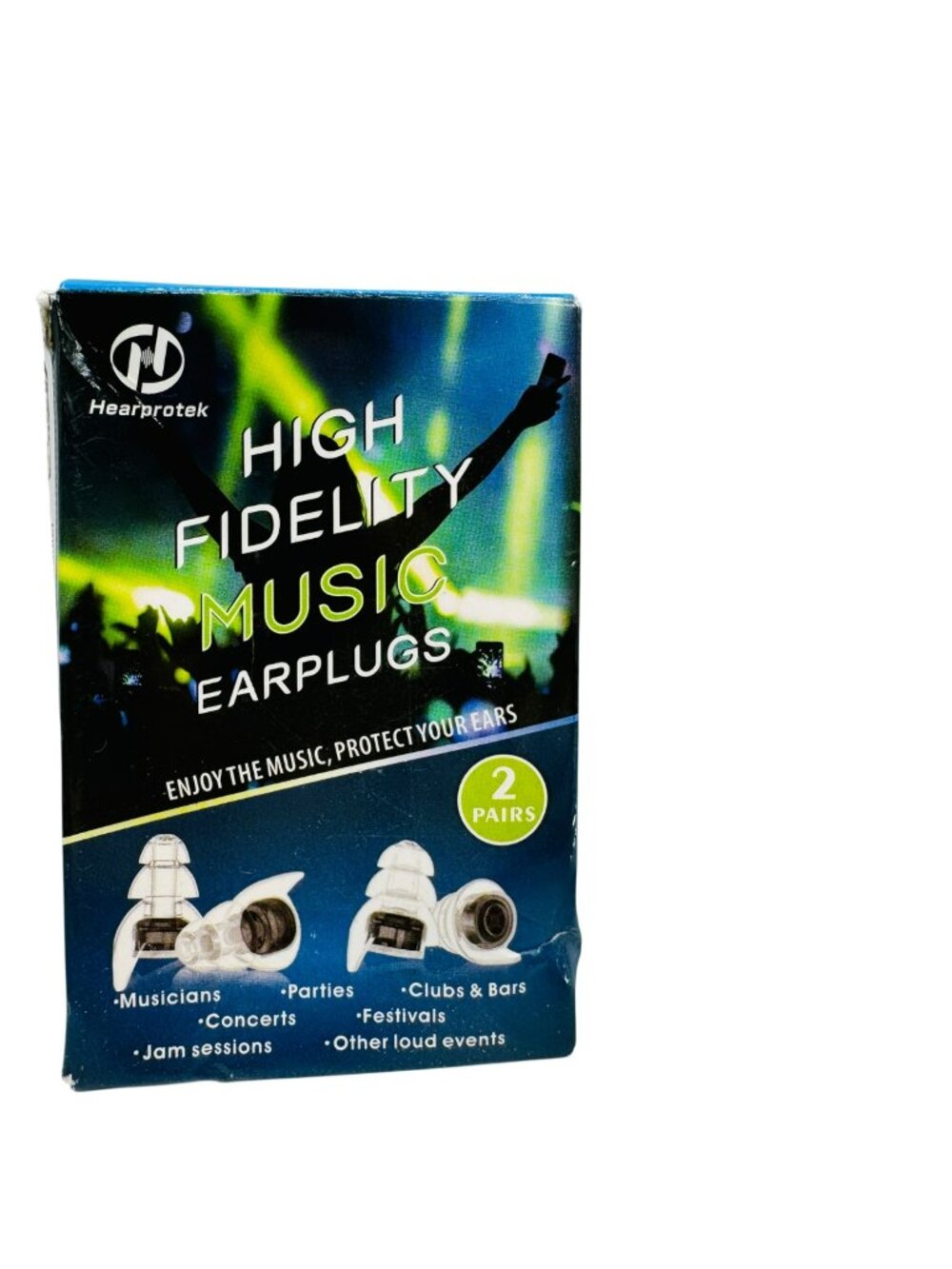 Hearprotek High Fidelity Music Earplugs With Aluminum Carry Case – 2 Pairs For M